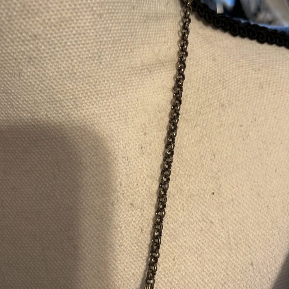 Vintage tribal Silvertone and lapis necklace - Picture 7 of 12
